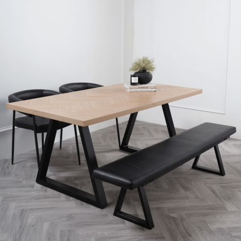HYDNATDIN* - Hyde Natural / Black Dining Table 