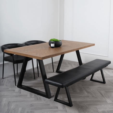 HYDWHSDIN* - Hyde Whiskey / Black Dining Table 