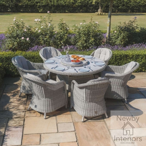 KIT-OX-150-RO-HC-LS-CG - Maze  Oxford 6 Seat Round Dining Set