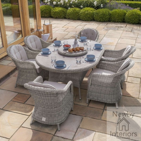 KIT-OX-180-OV-HC-LS-CG - Maze  Oxford 6 Seat Oval Dining Set