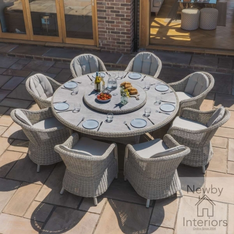 KIT-OX-180-RO-HC-LS-CG - Maze  Oxford 8 Seat Round Dining Set