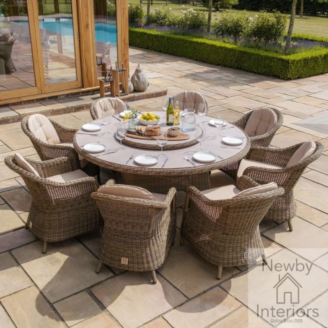 KIT-WN-180-RO-HC-LS-CG - Maze  Winchester 8 Seat Round Dining Set