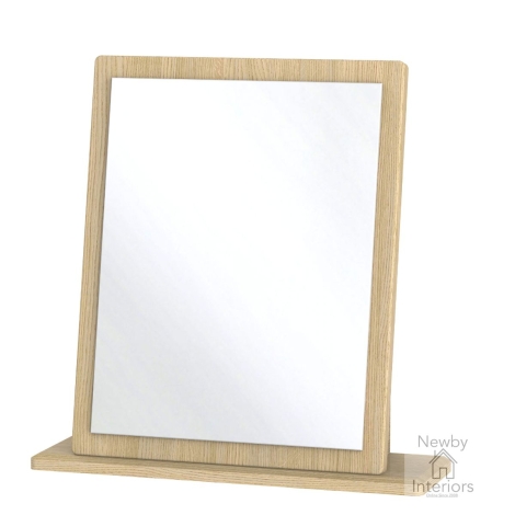 KNI044-BG-OK - Knightsbridge Black Gloss & Oak Small Mirror