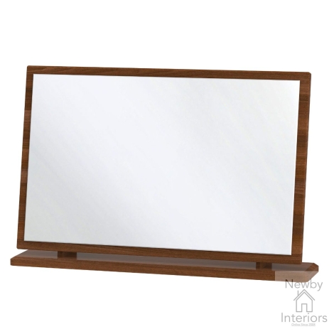 KNI047-CG-NW - Knightsbridge Cream Gloss & Noche Walnut Large Mirror