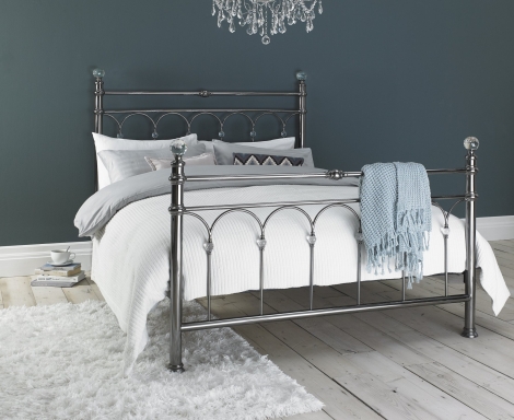 2460B-B - Krystal Antique Nickel Bedstead Double 135cm