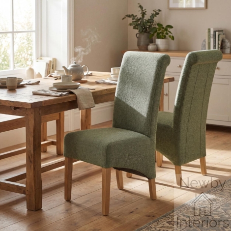 001-20-41-01-01 - Krista Weave Green Dining Chairs (Pair)