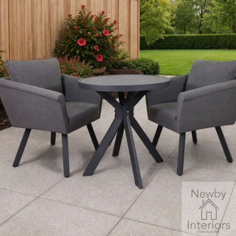 LUNA0454 - Luna Upholstered Dining Chair Powder Coated Aluminium Frame