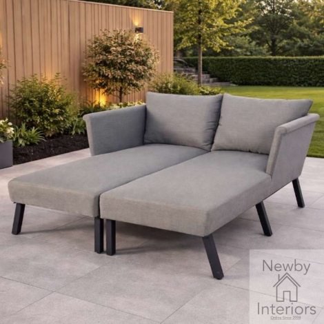LUNA0461 - Luna Fabric Daybed / Sun Loungers Powder Coated Aluminium Frame
