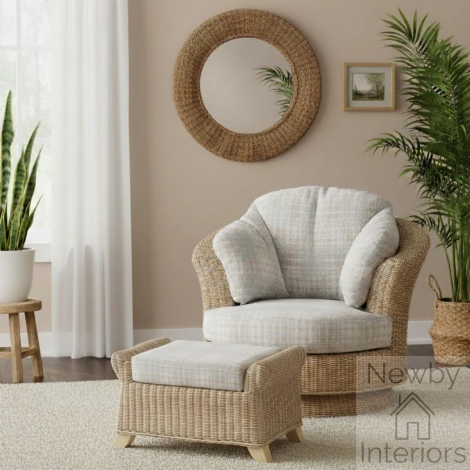 Clifton Lyon swivel Naturalwash - Desser Clifton Natural Wash Cane Lyon Swivel Chair