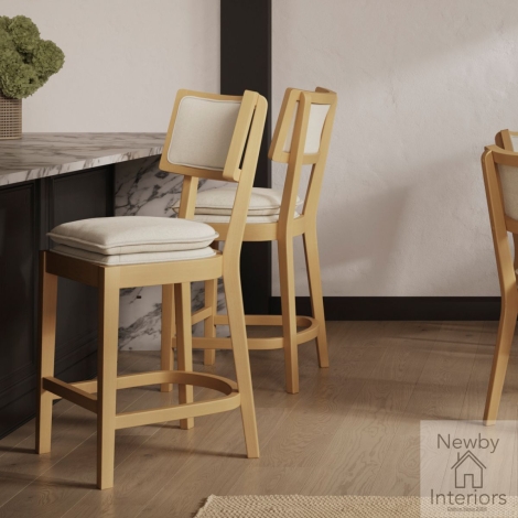 MAGFROCSL - Maggie Frost Woven Fabric Counter Stool with Wooden Frame
