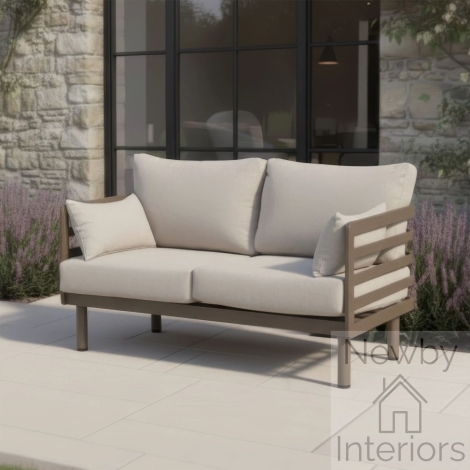 Maze Metro Aluminium 2 Seat Garden Sofa Café Almond