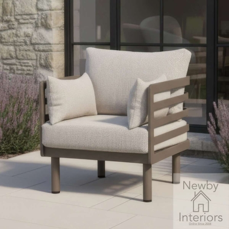Maze Metro Aluminium Garden Armchair Almond with Cafe Frame