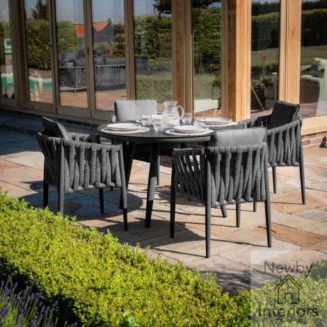 MILAN-4SRDS-LS-CH - Milan 4 Seat Round Dining Set  - Charcoal