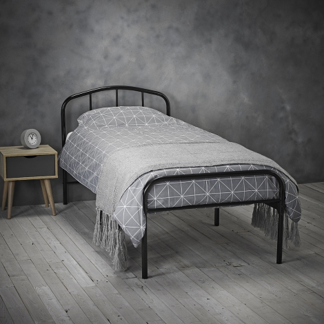 MILTBLA3.0 - Milton Black Metal Single Bed Frame