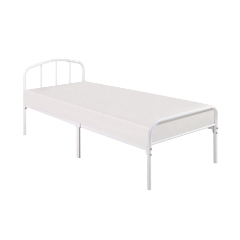 MILTWHI3.0 - Milton White Metal Single Bed Frame