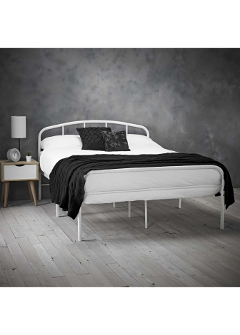 MILTWHI4.6 - Milton White Metal Double Bed Frame