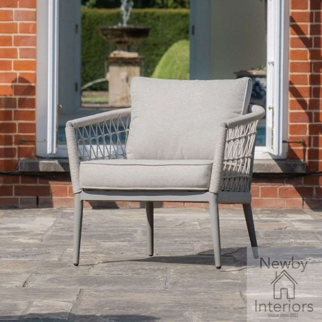 Maze Monaco Outdoor Rope Weave Lounge Chair Cool Linen