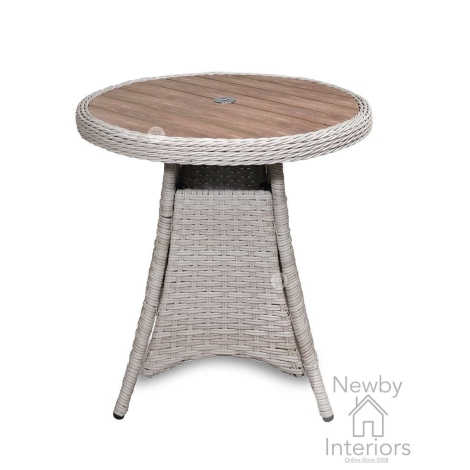 NORT0566 - Signature Weave Northwood Natural Wood Effect Table Top Round Bistro Table Oatmeal