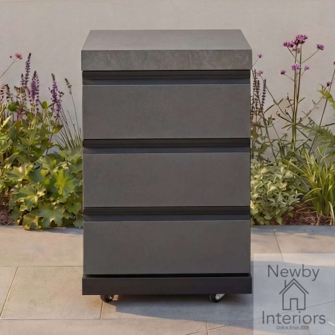 ODK-EMB-DM - Maze Ember Outdoor Kitchen Middle Triple Soft Close Drawers Grey