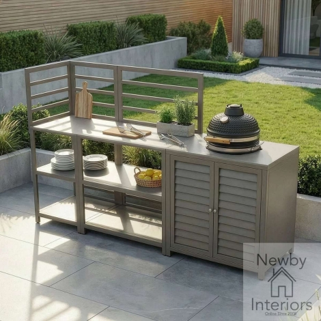ODK-NAP-3PCKAM - Maze Napoli Outdoor Kitchen & Bar Set with 16 inch Kamado Cafe Frame