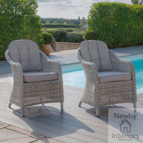 OXF-C-14 - Maze Pair of Oxford Garden Rattan Heritage Dining Chairs