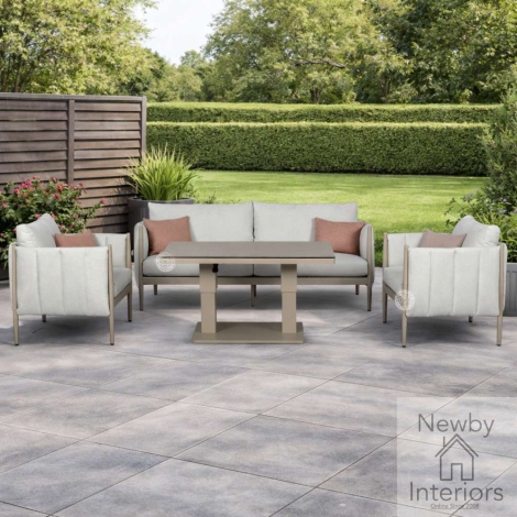 PUMP0585 - Signature Weave Pumpkin 4 Seater Sofa Set with 2 Chairs and Gas Lift Table