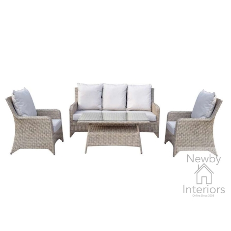 SARA0381 - Signature Weave Sarah 5 seater Sofa Set with High Coffee Table in Nature Weave