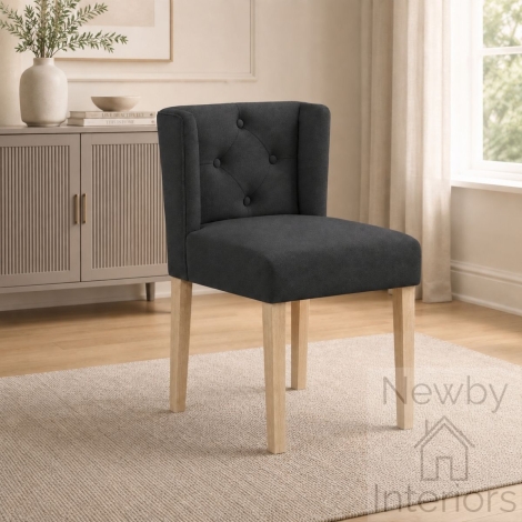 SHAANTCHA - Shay Anthracite Winged Dining Chair Without Arms