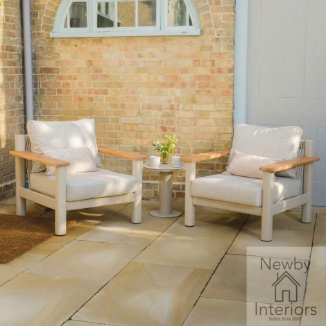 SICI-2SLS-LAT - Maze Sicily Rope Weave Lounge Set with Round Side Table Latte Frame & Cushions