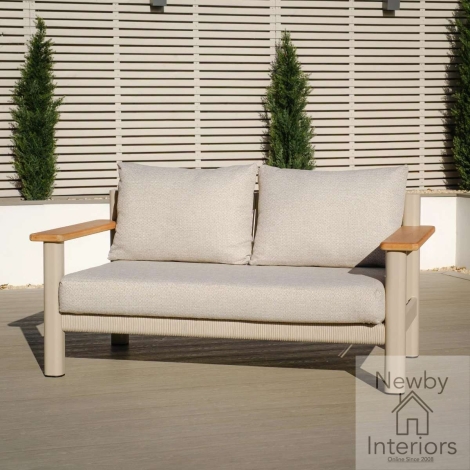 SICI-2SS-LAT - Maze Sicily Rope Weave 2 Seat Sofa Latte Cushions