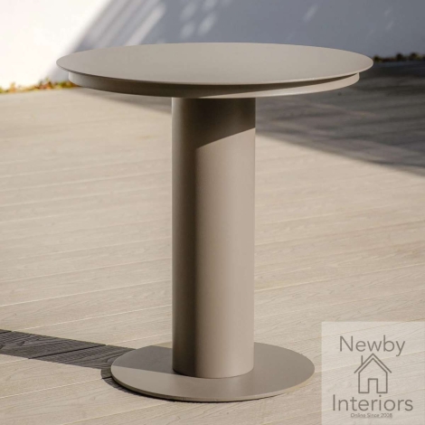 SICI-ST-CF - Maze Sicily Aluminium Round Pedestal Side Table Cafe