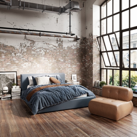 Soho Ink Blue King Size Bed
