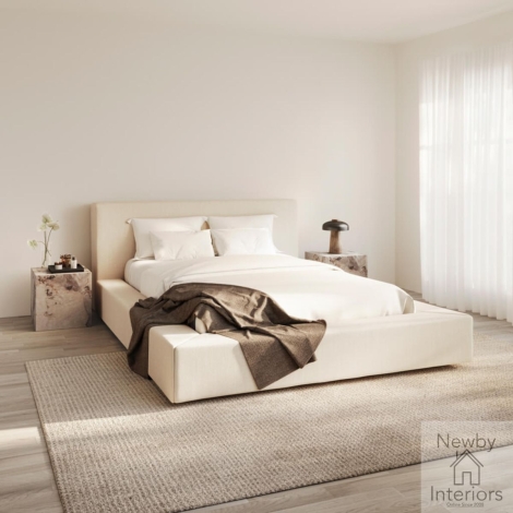 SOHWCL4.6* - Soho White Clay Twill Fabric 4ft6in Double Bed