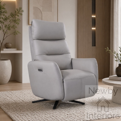 SOL-306E-CD - Solo Cloud Leather Swivel Electric Power Recliner
