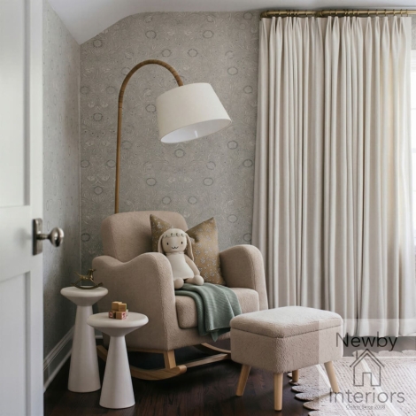 SOOTHENCNSBTE* - Soother Biscuit Ted Fabric Curved Nursing Rocking Chair with Footstool