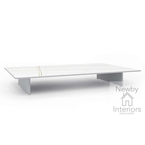 STRA-90X140-LCT - Maze Strata Large Rectangular Coffee Table White Sintered Stone