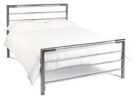1126B-B - Urban Shiny Nickel & Black Nickel Bedstead (King 150cm)