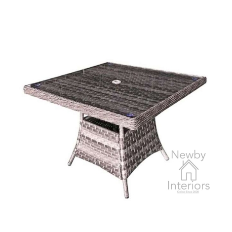 VICT0147 - Signature Weave Victoria Grey Rattan 1m Square Dining Table