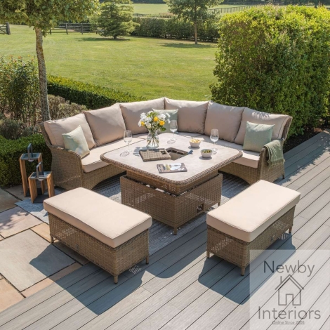 WIN-207542-CG - Maze Winchester Garden Rattan Royal Corner Dining Set