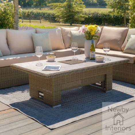 WIN-RCRT-CG - Maze  Winchester Rattan Rising Table with Ice Bucket  Ceramic Glass (Table Only)
