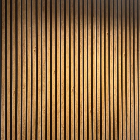 10-WALLPANEL-LIGHTOAK - Wood Effect Slatted Wall Panels Light Oak 152x12x2350 (Pack of 14)