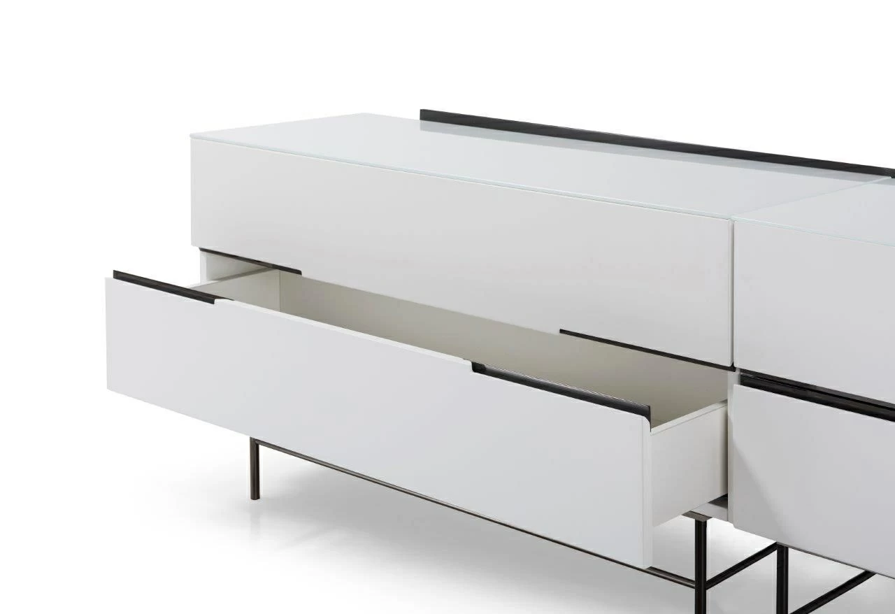 White chrome shop sideboard