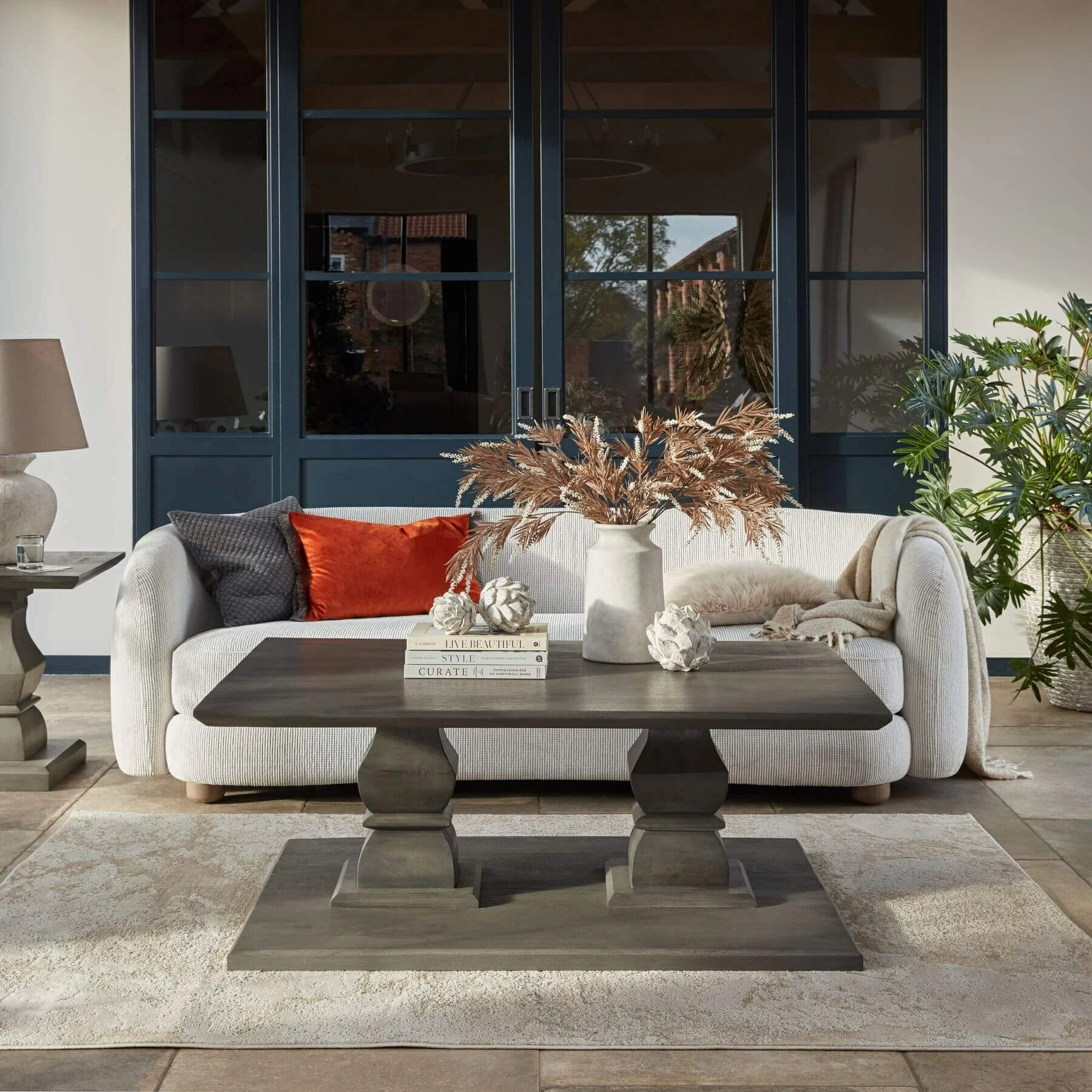 Lucia Collection Rectangular Coffee Table Grey Finish