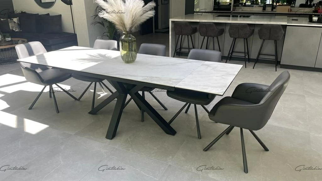 Ceramic marble extending dining hotsell table