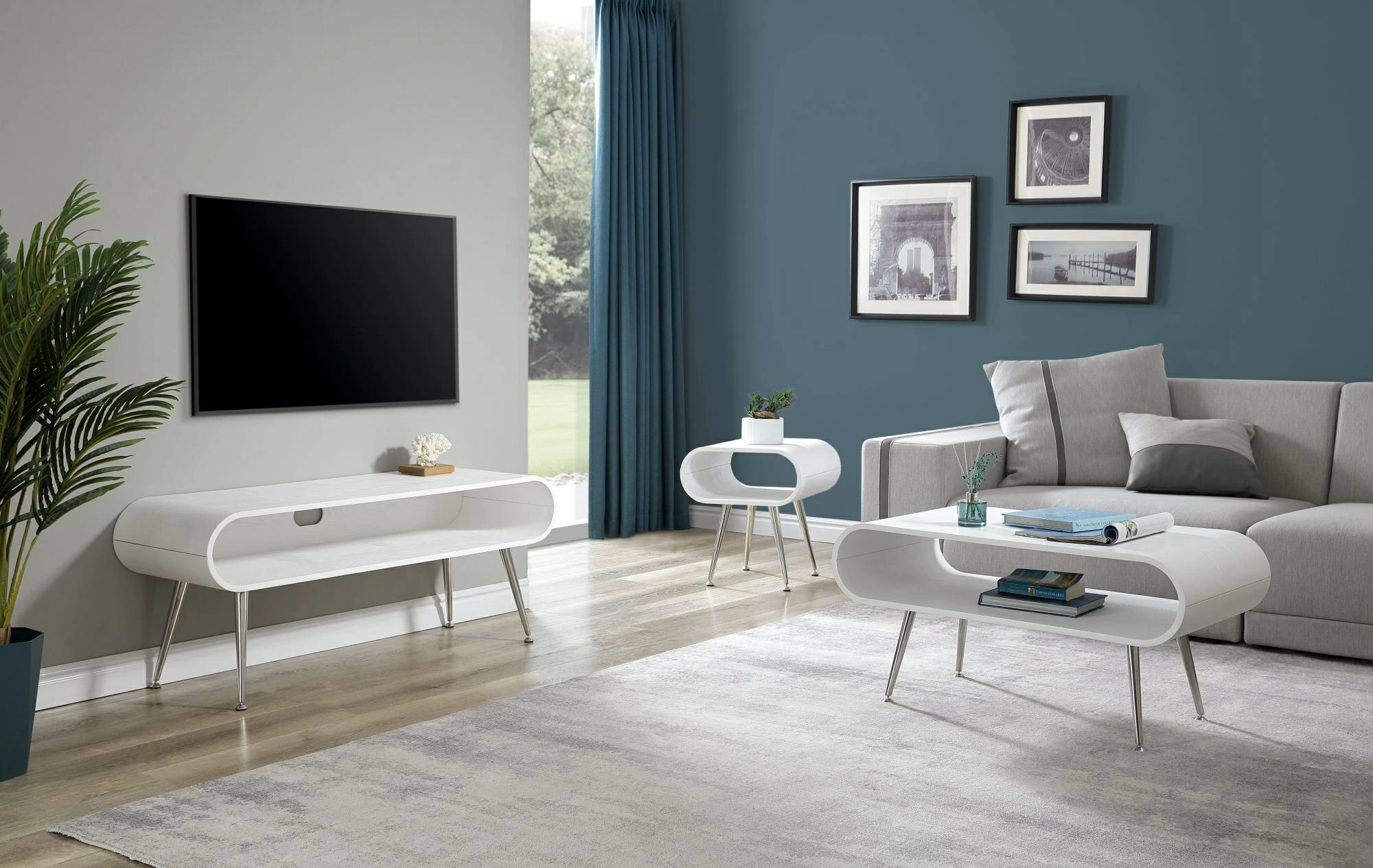 Chrome white coffee shop table