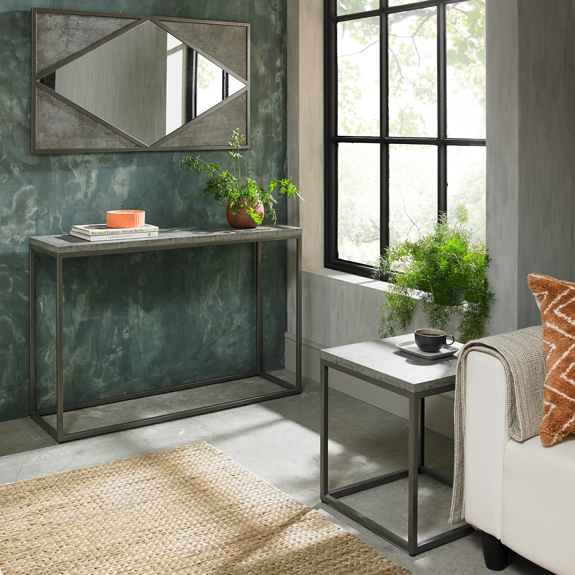 Powder table with sale mirror