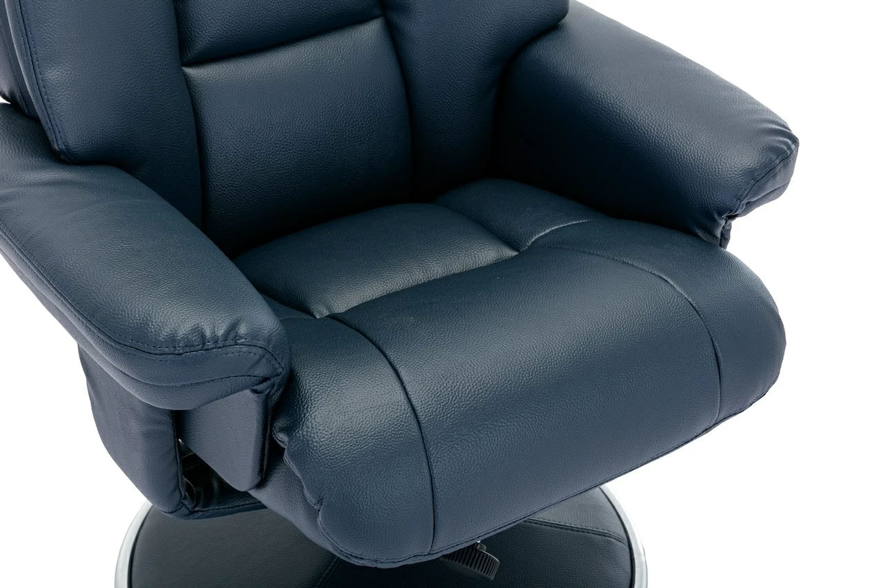 Navy blue leather deals rocker recliner