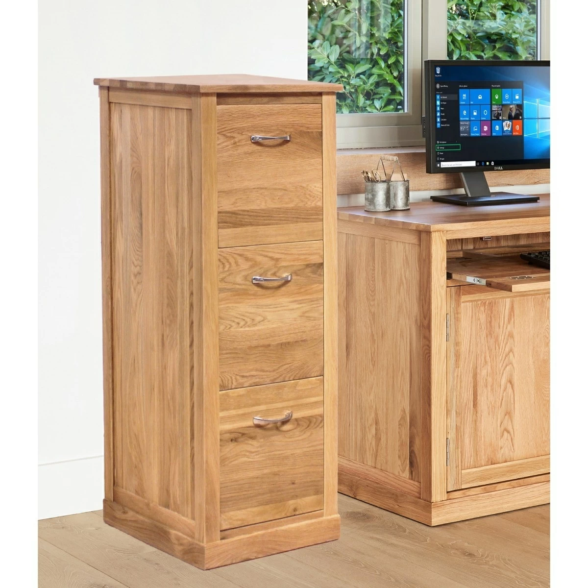 Oak store computer cabinet