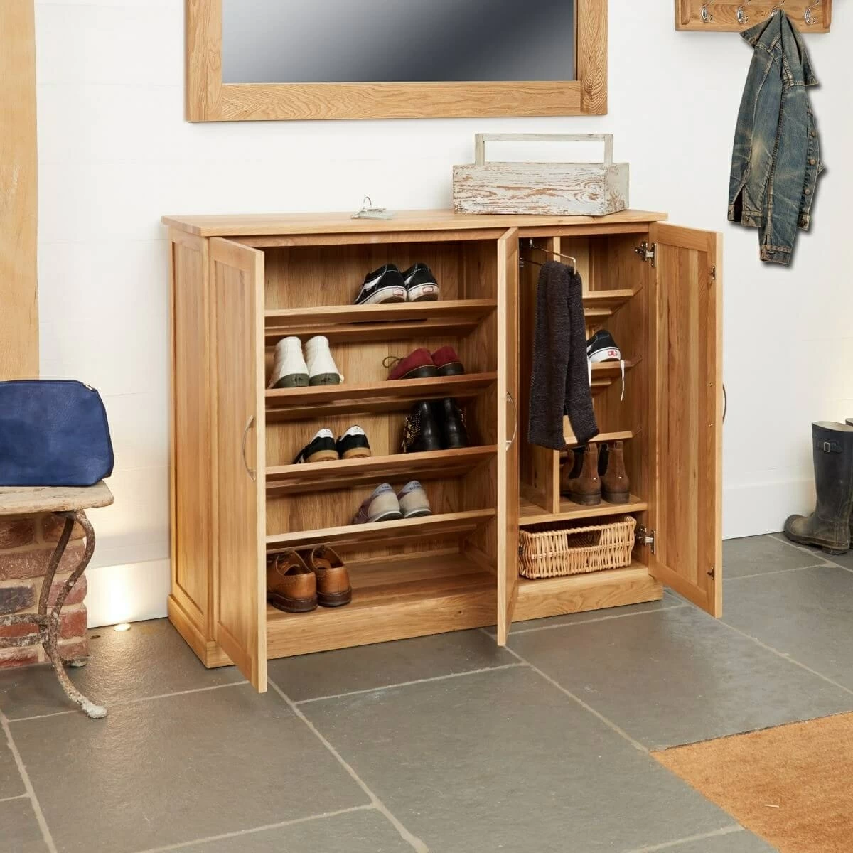 Baumhaus Mobel Oak Shoe Cupboard Extra Large Up To 40 Sales Now On