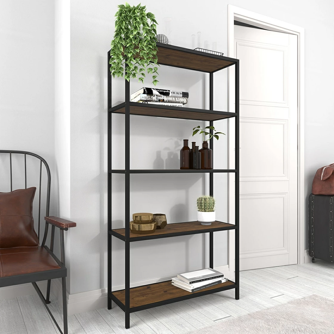 Black metal discount frame bookcase